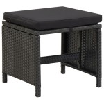 vidaXL Taburete de grădină cu perne, 4 buc., negru, poliratan vidaXL Taburete de grădină cu perne, 4 buc., negru, poliratan