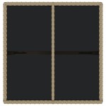 vidaXL Masă de grădină, bej, 109x107x74 cm, poliratan și sticlă vidaXL Masă de grădină, bej, 109x107x74 cm, poliratan și sticlă