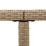 vidaXL Masă de grădină, bej, 109x107x74 cm, poliratan și sticlă vidaXL Masă de grădină, bej, 109x107x74 cm, poliratan și sticlă