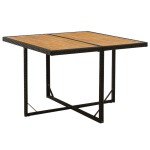 vidaXL Masă de grădină, negru, 109x107x74 cm, poliratan și lemn acacia vidaXL Masă de grădină, negru, 109x107x74 cm, poliratan și lemn acacia