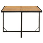 vidaXL Masă de grădină, negru, 109x107x74 cm, poliratan și lemn acacia vidaXL Masă de grădină, negru, 109x107x74 cm, poliratan și lemn acacia