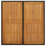 vidaXL Masă de grădină, negru, 109x107x74 cm, poliratan și lemn acacia vidaXL Masă de grădină, negru, 109x107x74 cm, poliratan și lemn acacia
