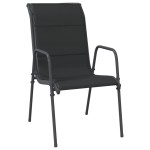 vidaXL Scaune de grădină, 6 buc., negru, oțel și textilenă vidaXL Scaune de grădină, 6 buc., negru, oțel și textilenă