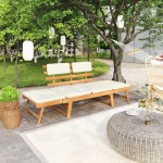 vidaXL Bancă de grădină 2-în-1, cu perne, 190 cm, lemn masiv de acacia vidaXL Bancă de grădină 2-în-1, cu perne, 190 cm, lemn masiv de acacia