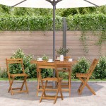 vidaXL Masă de grădină pliabilă, 110 cm, lemn masiv de acacia