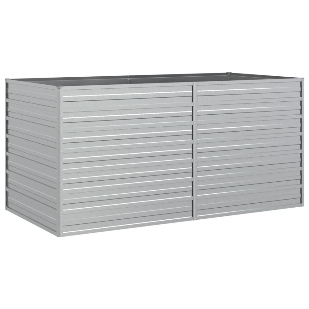 vidaXL Strat înălțat de grădină argintiu 160x80x77 cm oțel galvanizat