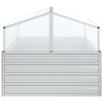 vidaXL Strat înălțat cu seră de grădină, argintiu, 100x100x85 cm vidaXL Strat înălțat cu seră de grădină, argintiu, 100x100x85 cm
