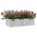 vidaXL Strat înălțat de grădină argintiu 160x80x45 cm oțel galvanizat