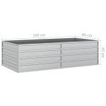 vidaXL Strat înălțat de grădină argintiu 160x80x45 cm oțel galvanizat