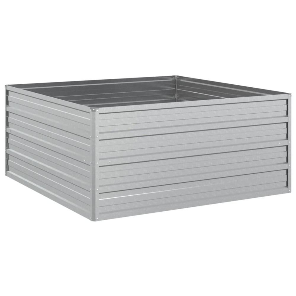 vidaXL Strat înălțat de grădină argintiu 100x100x45cm oțel galvanizat