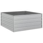 vidaXL Strat înălțat de grădină argintiu 100x100x45cm oțel galvanizat vidaXL Strat înălțat de grădină argintiu 100x100x45cm oțel galvanizat