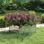 vidaXL Strat înălțat de grădină argintiu 100x100x45cm oțel galvanizat vidaXL Strat înălțat de grădină argintiu 100x100x45cm oțel galvanizat