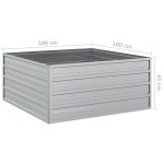 vidaXL Strat înălțat de grădină argintiu 100x100x45cm oțel galvanizat vidaXL Strat înălțat de grădină argintiu 100x100x45cm oțel galvanizat