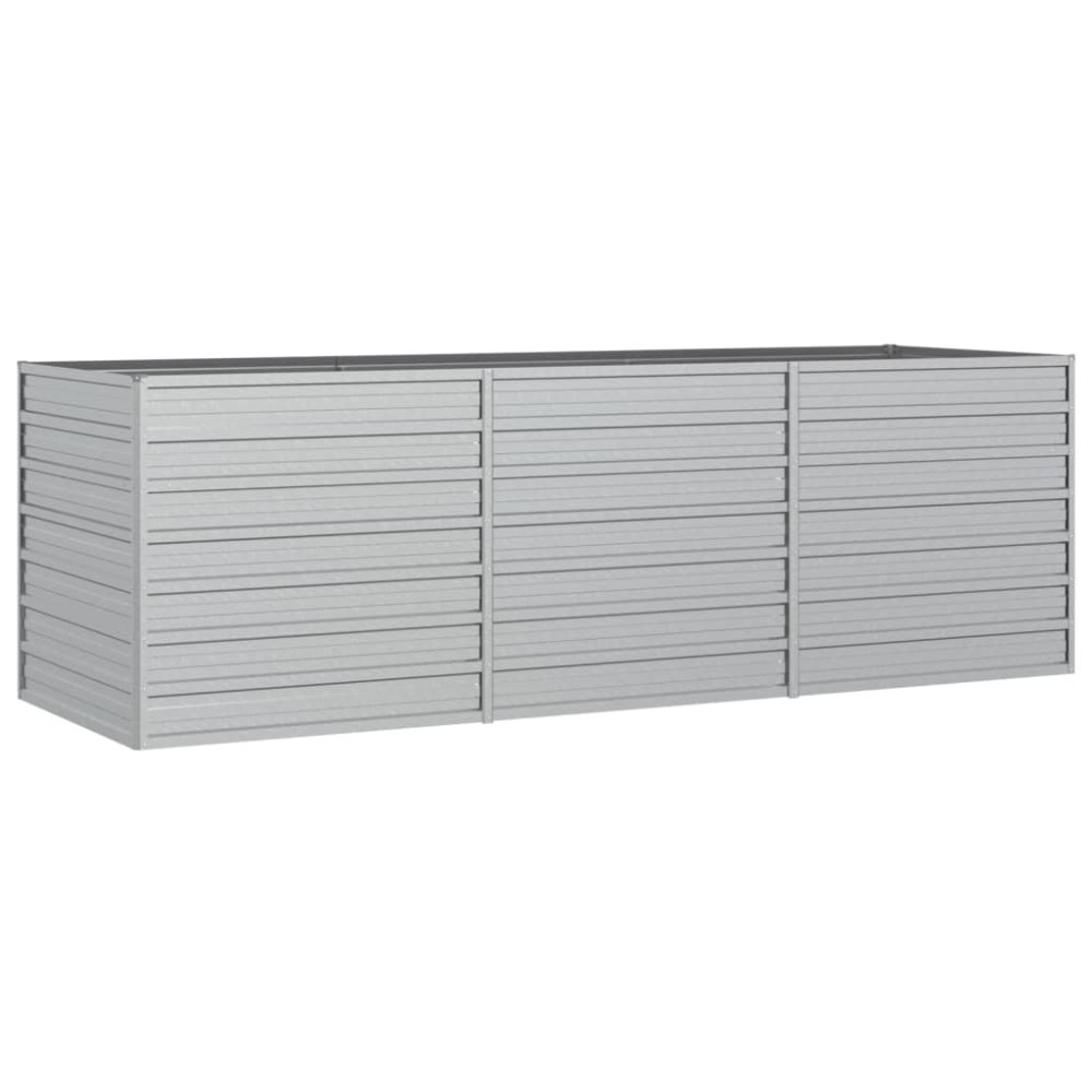vidaXL Strat înălțat de grădină argintiu 240x80x77 cm oțel galvanizat