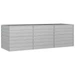 vidaXL Strat înălțat de grădină argintiu 240x80x77 cm oțel galvanizat