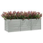 vidaXL Strat înălțat de grădină argintiu 240x80x77 cm oțel galvanizat