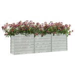 vidaXL Strat înălțat de grădină argintiu 240x40x77 cm oțel galvanizat