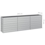 vidaXL Strat înălțat de grădină argintiu 240x40x77 cm oțel galvanizat