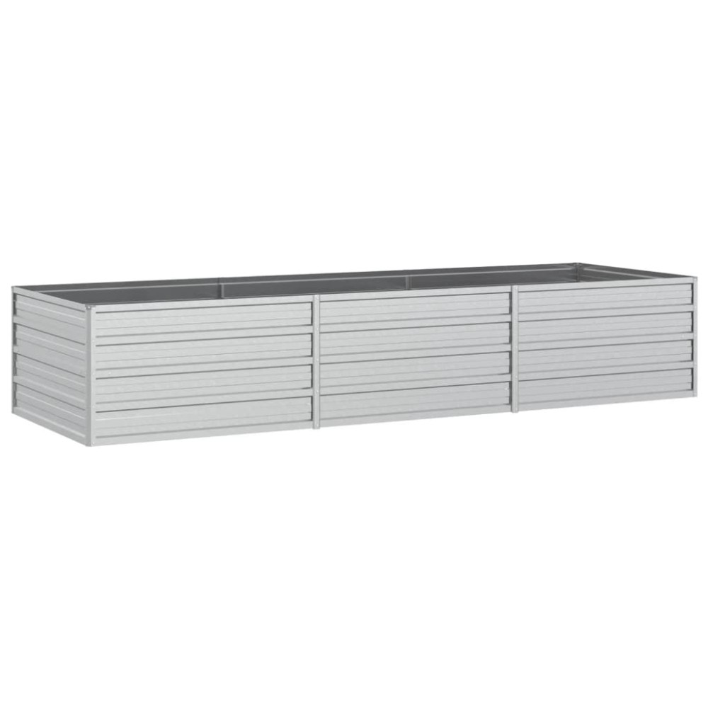 vidaXL Strat înălțat de grădină argintiu 240x80x45 cm oțel galvanizat