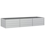 vidaXL Strat înălțat de grădină argintiu 240x80x45 cm oțel galvanizat