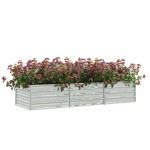 vidaXL Strat înălțat de grădină argintiu 240x80x45 cm oțel galvanizat