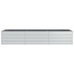 vidaXL Strat înălțat de grădină argintiu 240x80x45 cm oțel galvanizat