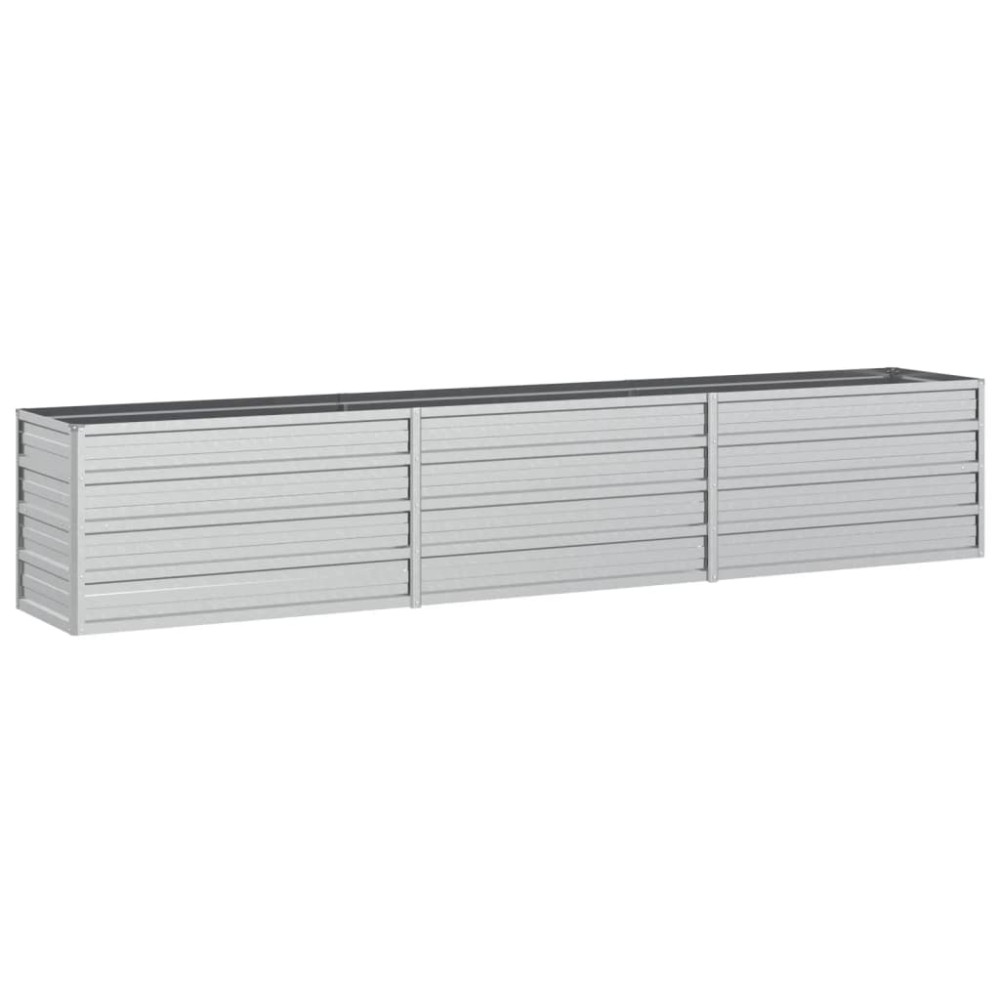 vidaXL Strat înălțat de grădină argintiu 240x40x45 cm oțel galvanizat