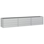 vidaXL Strat înălțat de grădină argintiu 240x40x45 cm oțel galvanizat