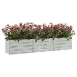 vidaXL Strat înălțat de grădină argintiu 240x40x45 cm oțel galvanizat