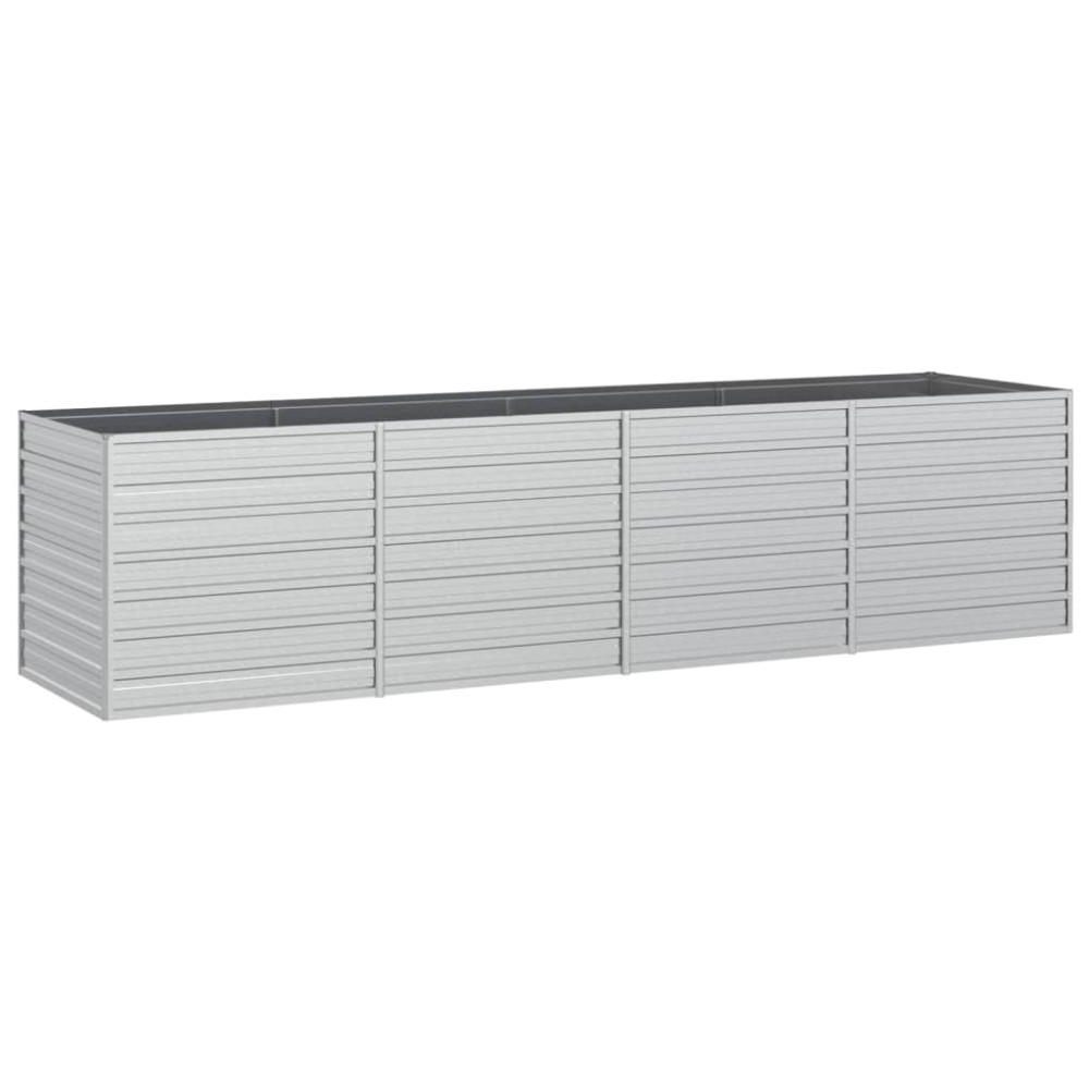 vidaXL Strat înălțat de grădină argintiu 320x80x77 cm oțel galvanizat