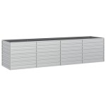 vidaXL Strat înălțat de grădină argintiu 320x80x77 cm oțel galvanizat