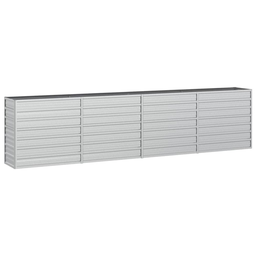 vidaXL Strat înălțat de grădină argintiu 320x40x77 cm oțel galvanizat
