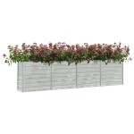 vidaXL Strat înălțat de grădină argintiu 320x40x77 cm oțel galvanizat