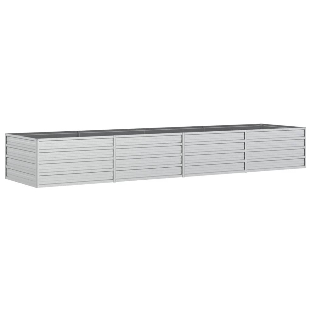 vidaXL Strat înălțat de grădină argintiu 320x80x45 cm oțel galvanizat