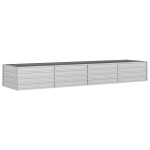 vidaXL Strat înălțat de grădină argintiu 320x80x45 cm oțel galvanizat