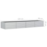 vidaXL Strat înălțat de grădină argintiu 320x80x45 cm oțel galvanizat