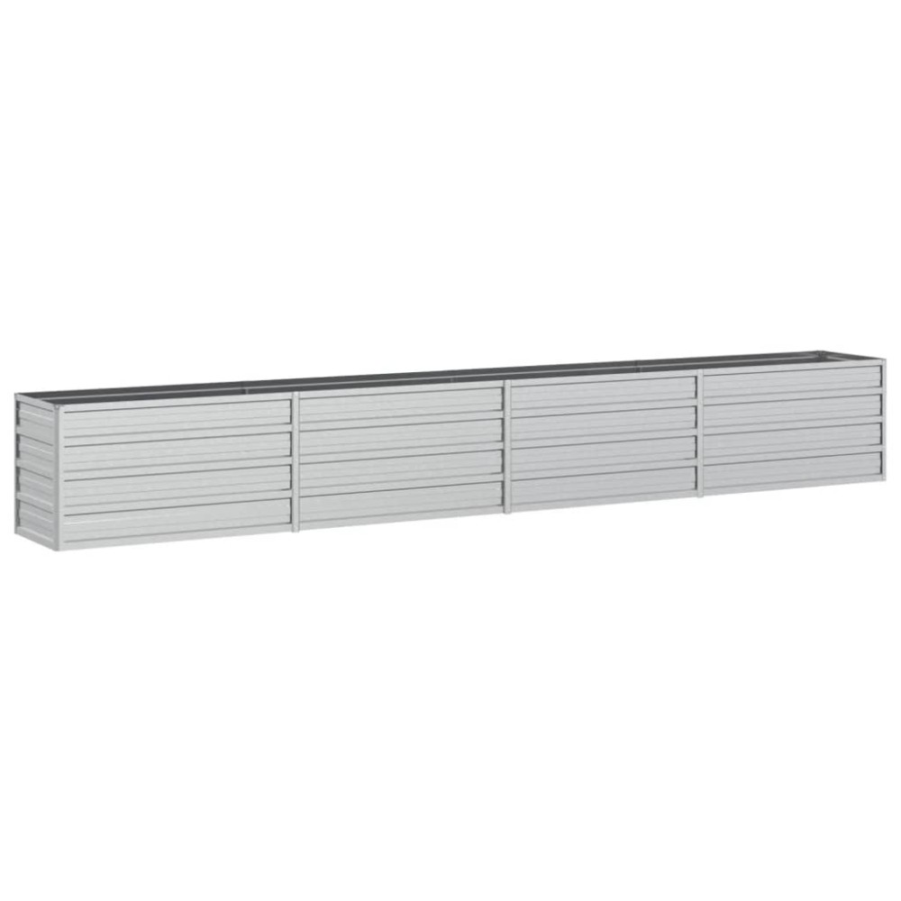 vidaXL Strat înălțat de grădină argintiu 320x40x45 cm oțel galvanizat