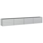 vidaXL Strat înălțat de grădină argintiu 320x40x45 cm oțel galvanizat