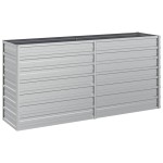vidaXL Strat înălțat de grădină argintiu 160x40x77 cm oțel galvanizat