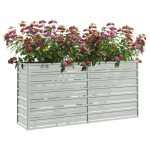 vidaXL Strat înălțat de grădină argintiu 160x40x77 cm oțel galvanizat