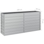 vidaXL Strat înălțat de grădină argintiu 160x40x77 cm oțel galvanizat