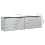 vidaXL Strat înălțat de grădină argintiu 160x40x45 cm oțel galvanizat