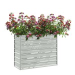 vidaXL Strat înălțat de grădină argintiu 100x40x77 cm oțel galvanizat vidaXL Strat înălțat de grădină argintiu 100x40x77 cm oțel galvanizat