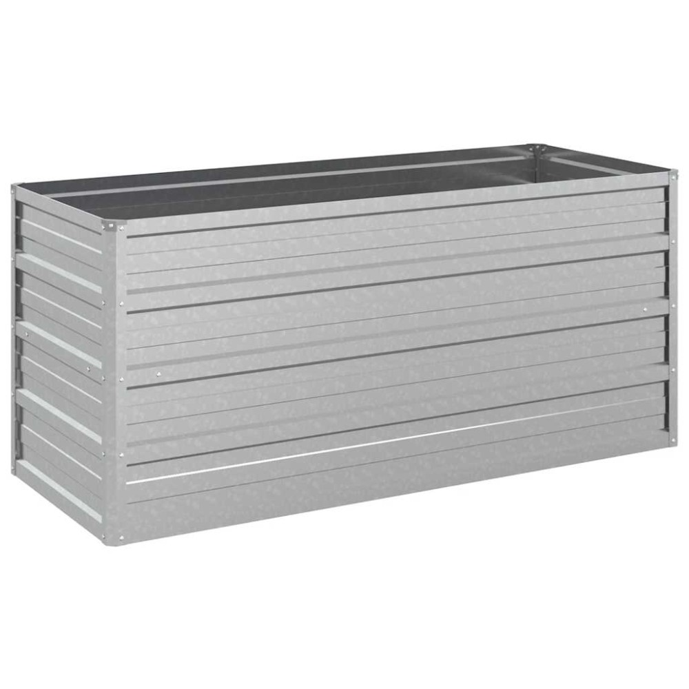 vidaXL Strat înălțat de grădină argintiu 100x40x45 cm oțel galvanizat