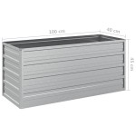 vidaXL Strat înălțat de grădină argintiu 100x40x45 cm oțel galvanizat vidaXL Strat înălțat de grădină argintiu 100x40x45 cm oțel galvanizat