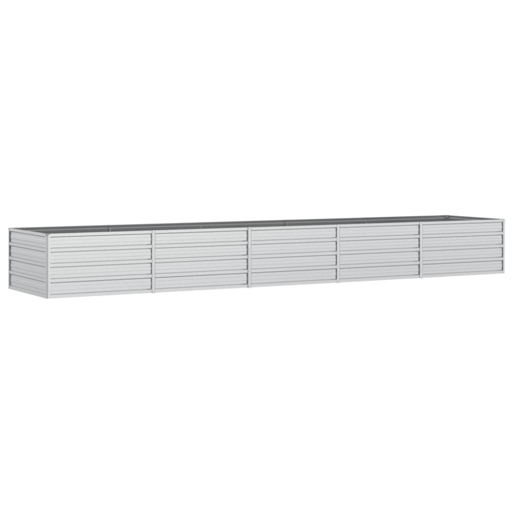 vidaXL Strat înălțat de grădină argintiu 400x80x45 cm oțel galvanizat