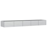 vidaXL Strat înălțat de grădină argintiu 400x80x45 cm oțel galvanizat