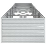vidaXL Strat înălțat de grădină argintiu 400x80x45 cm oțel galvanizat
