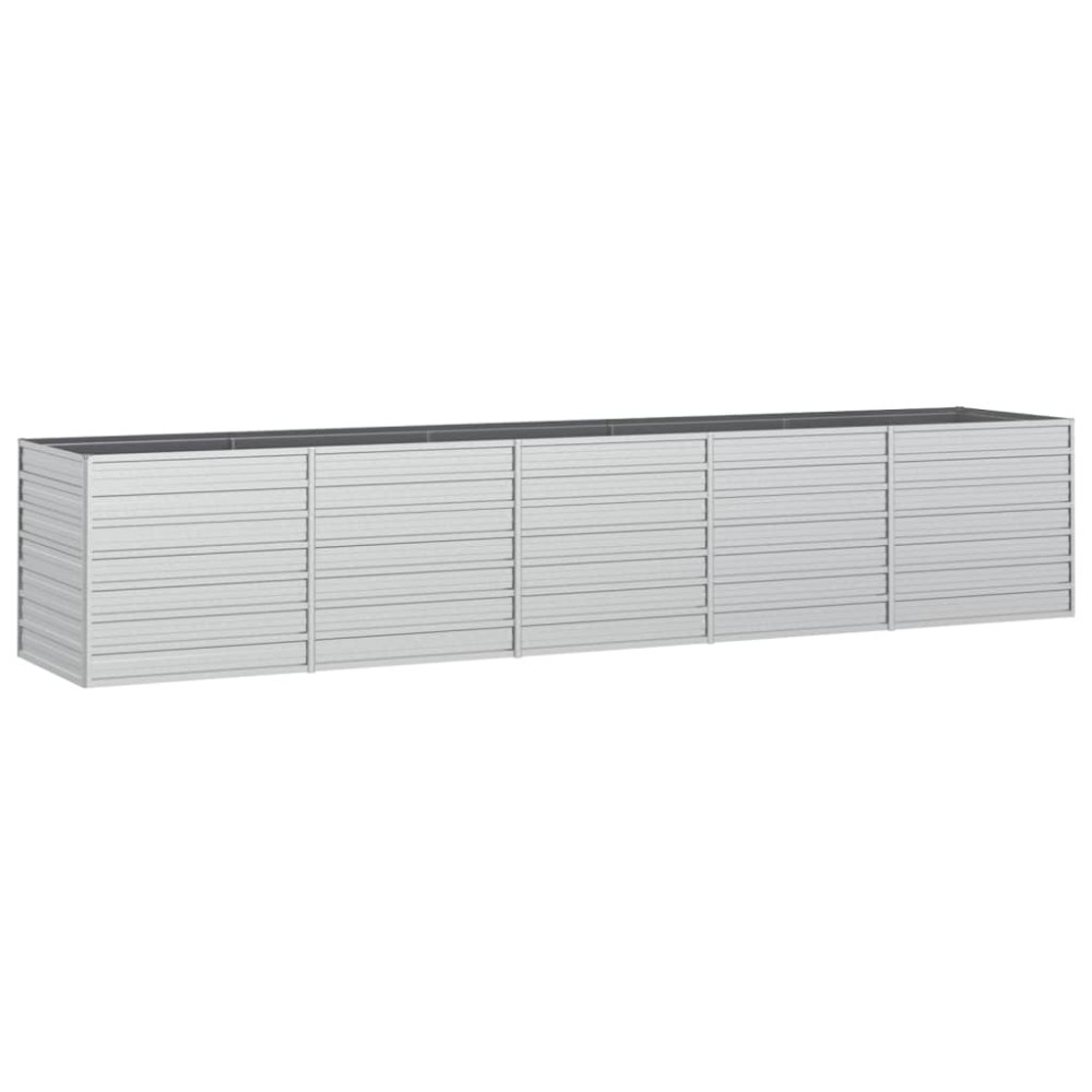 vidaXL Strat înălțat de grădină argintiu 400x80x77 cm oțel galvanizat