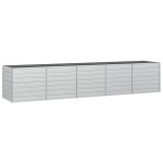 vidaXL Strat înălțat de grădină argintiu 400x80x77 cm oțel galvanizat